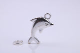 Dolphin Charm, Traditional Charm, Made from Solid 925 Grade Sterling Silver, Complete with Attachment Link