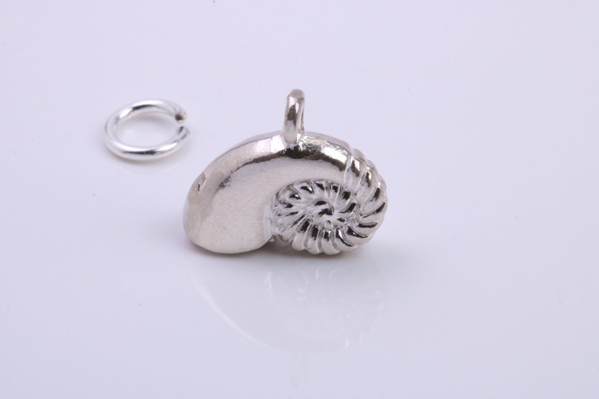 Sea Shell Charm, Traditional Charm, Made from Solid 925 Grade Sterling Silver, Complete with Attachment Link
