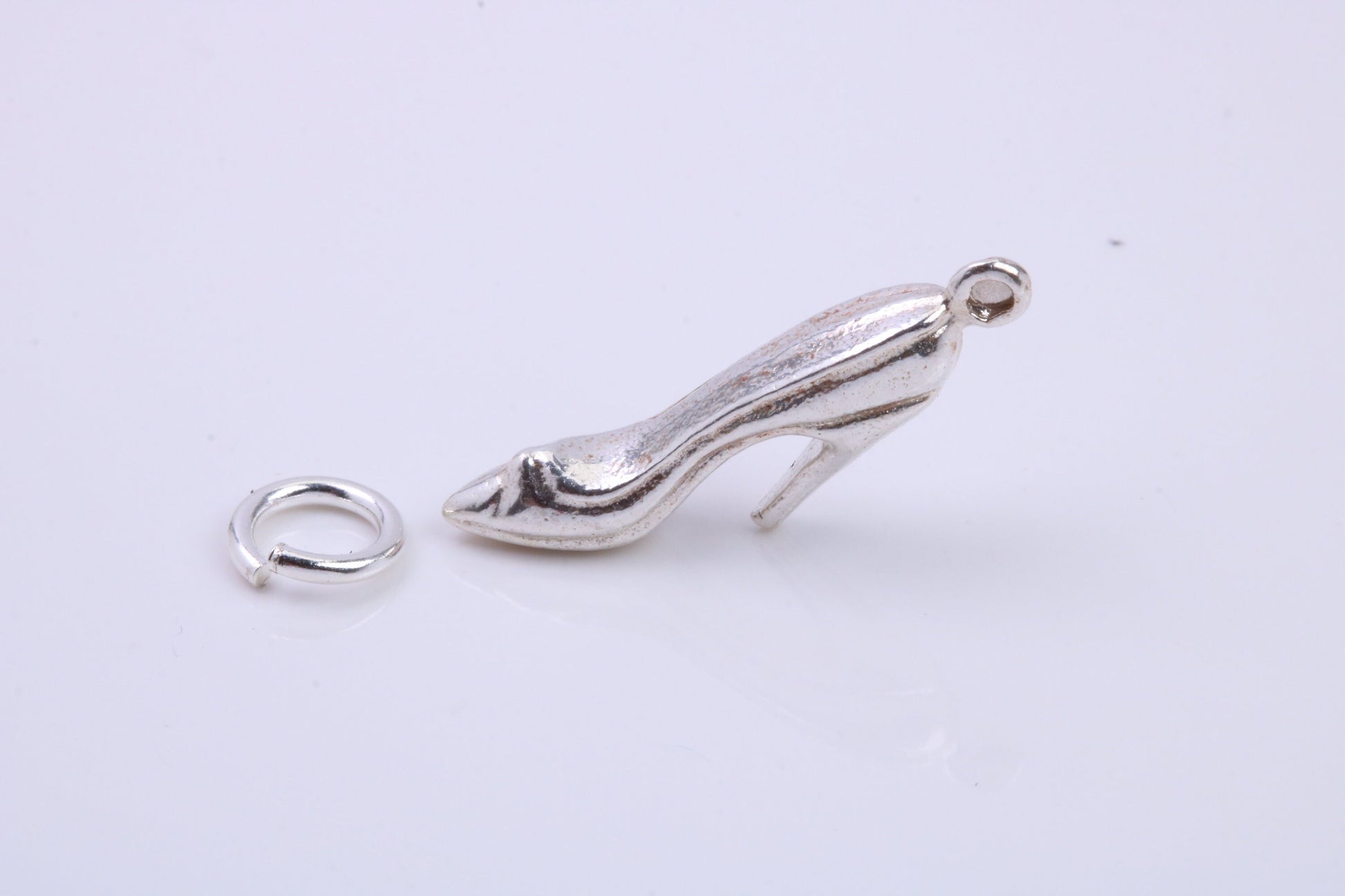 Stiletto Charm, Traditional Charm, Made from Solid 925 Grade Sterling Silver, Complete with Attachment Link