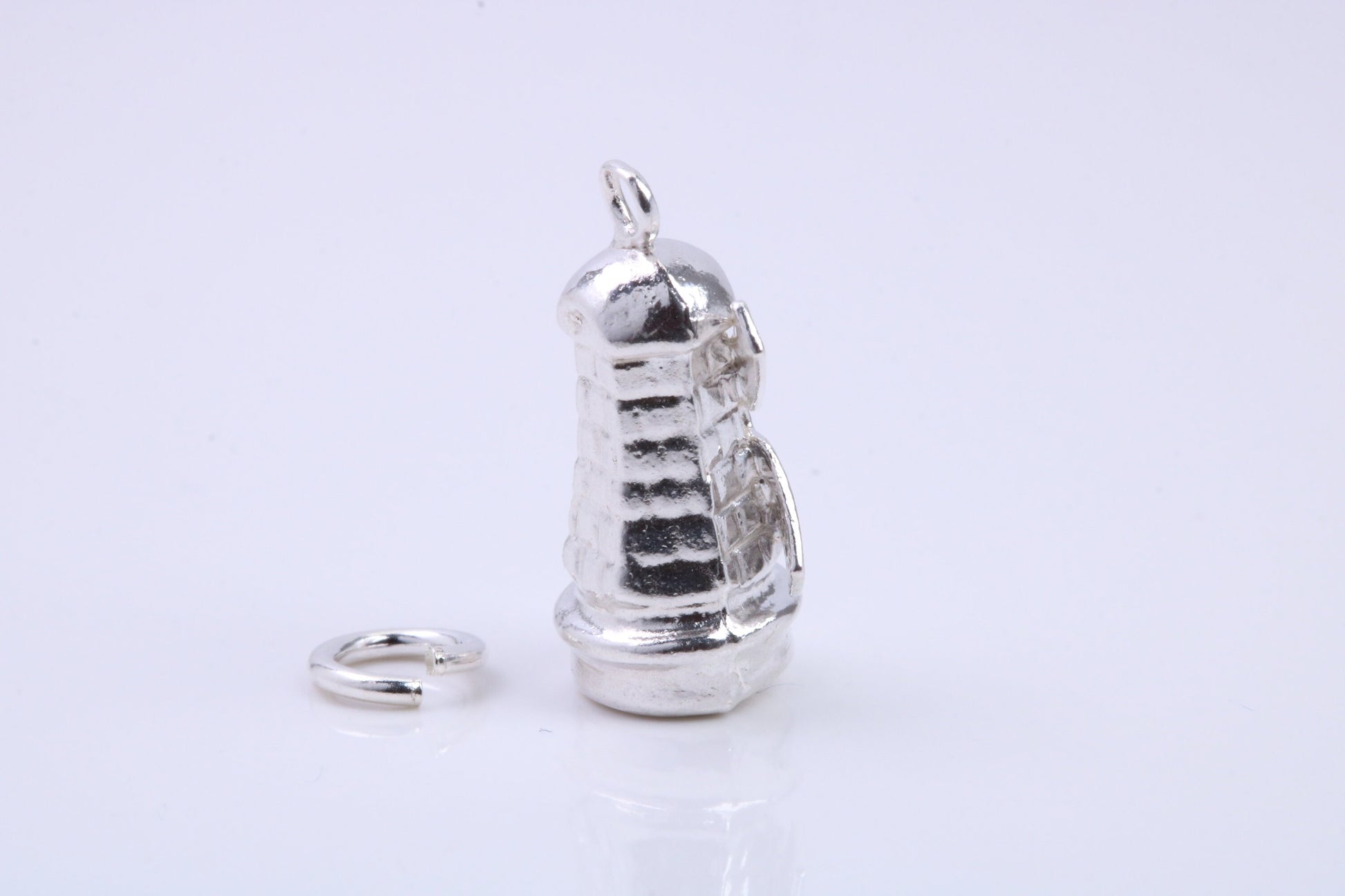 Old Disused Windmill Charm, Traditional Charm, Made from Solid 925 Grade Sterling Silver, Complete with Attachment Link