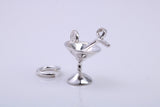 Cocktail Glass Charm, Traditional Charm, Made from Solid 925 Grade Sterling Silver, Complete with Attachment Link