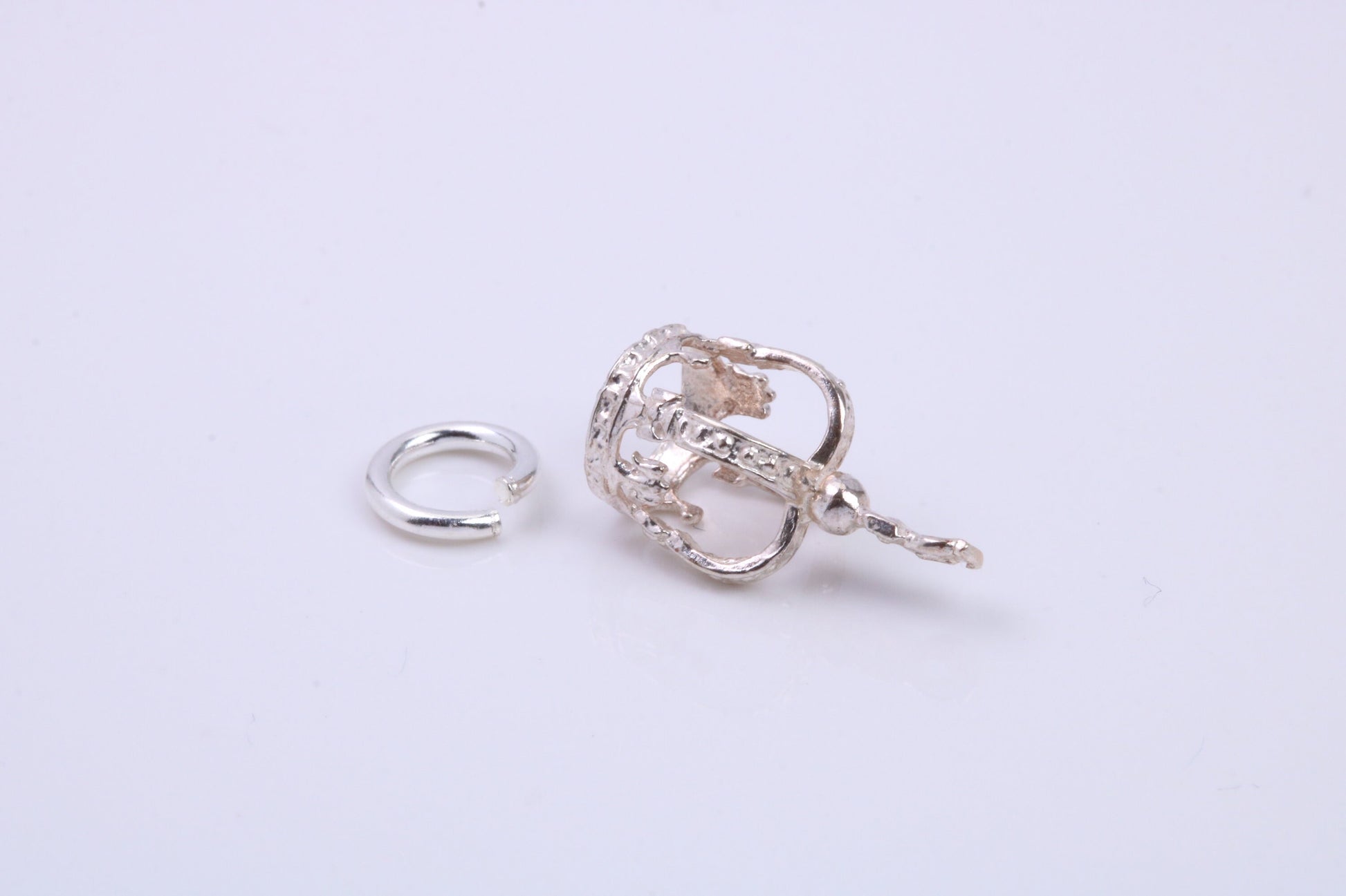 Royal Crown Charm, Traditional Charm, Made from Solid 925 Grade Sterling Silver, Complete with Attachment Link