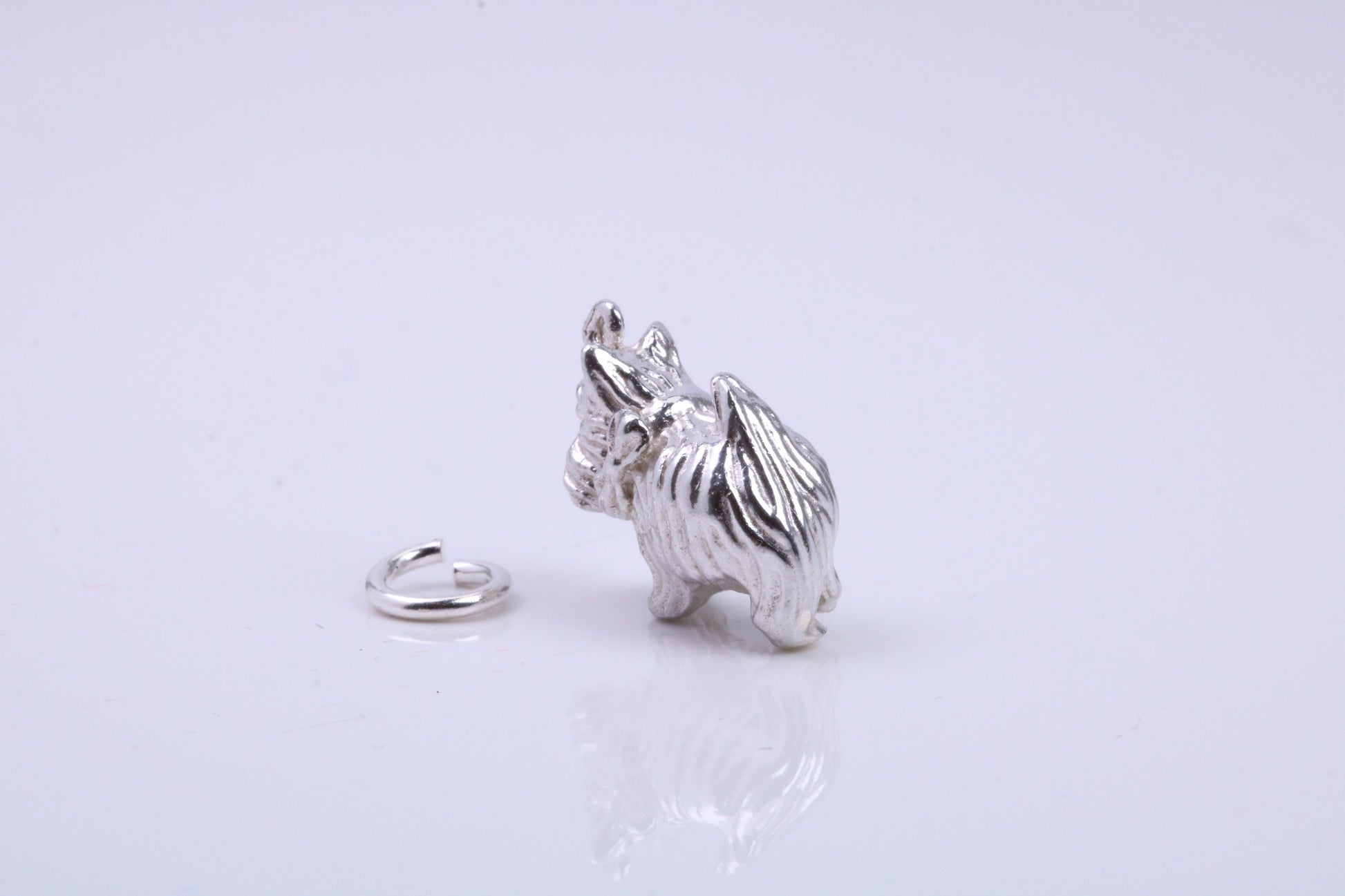 Scottish Terrier Dog Charm, Traditional Charm, Made from Solid 925 Grade Sterling Silver, Complete with Attachment Link
