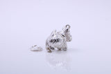 Scottish Terrier Dog Charm, Traditional Charm, Made from Solid 925 Grade Sterling Silver, Complete with Attachment Link
