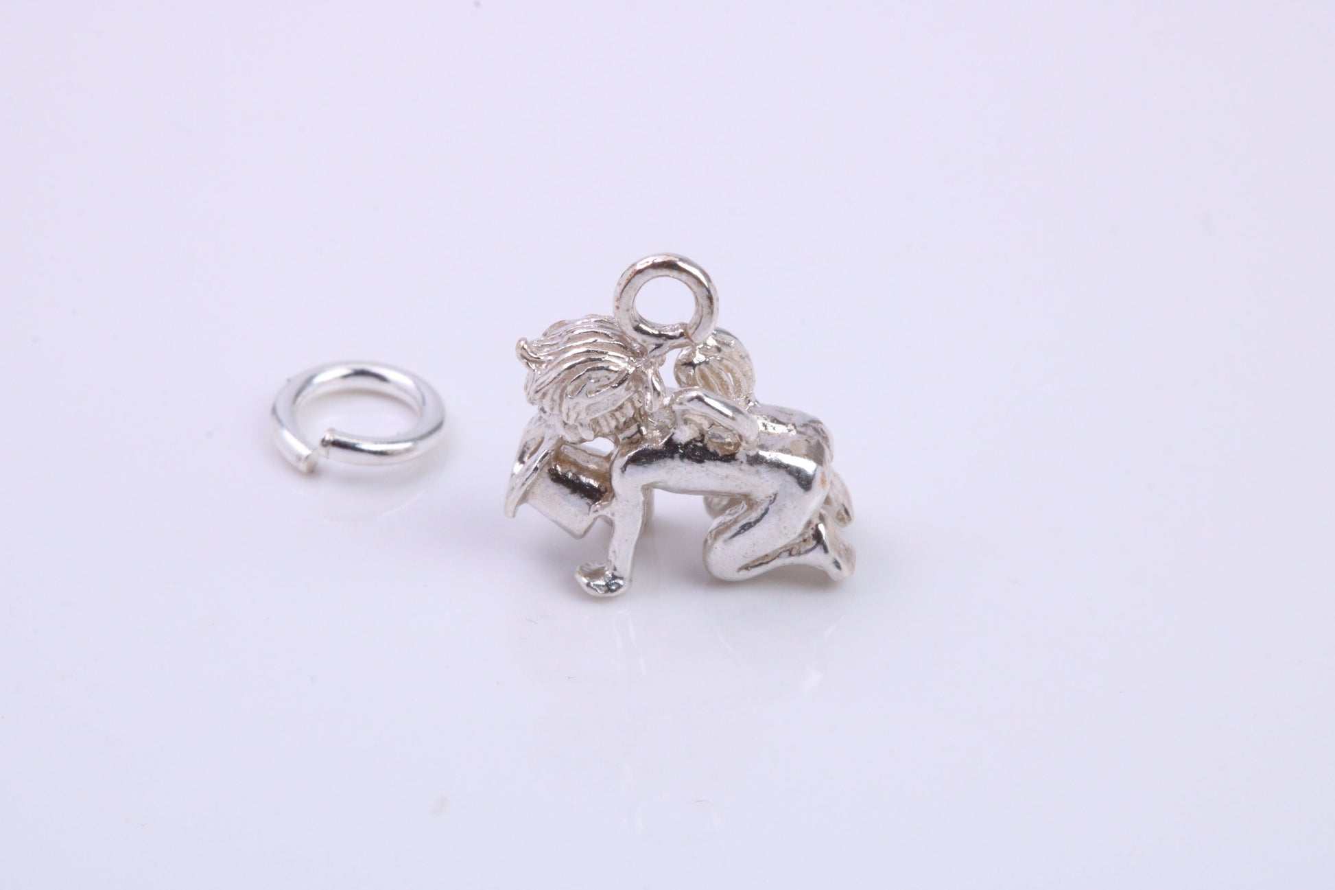 Cupid Charm, Traditional Charm, Made from Solid 925 Grade Sterling Silver, Complete with Attachment Link