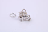 Cupid Charm, Traditional Charm, Made from Solid 925 Grade Sterling Silver, Complete with Attachment Link