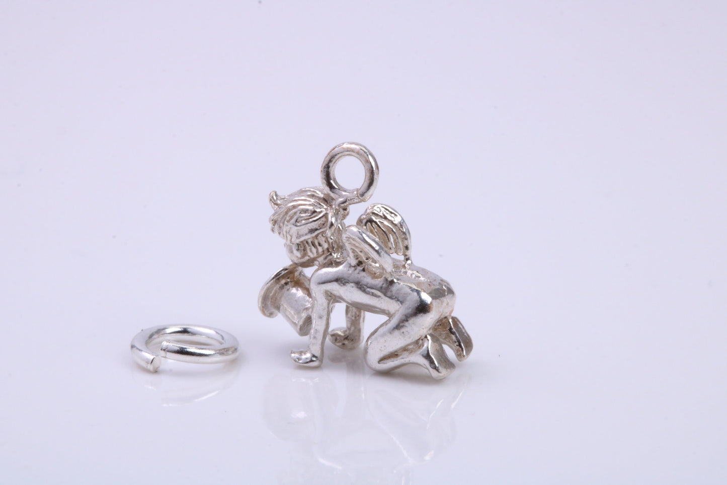 Cupid Charm, Traditional Charm, Made from Solid 925 Grade Sterling Silver, Complete with Attachment Link