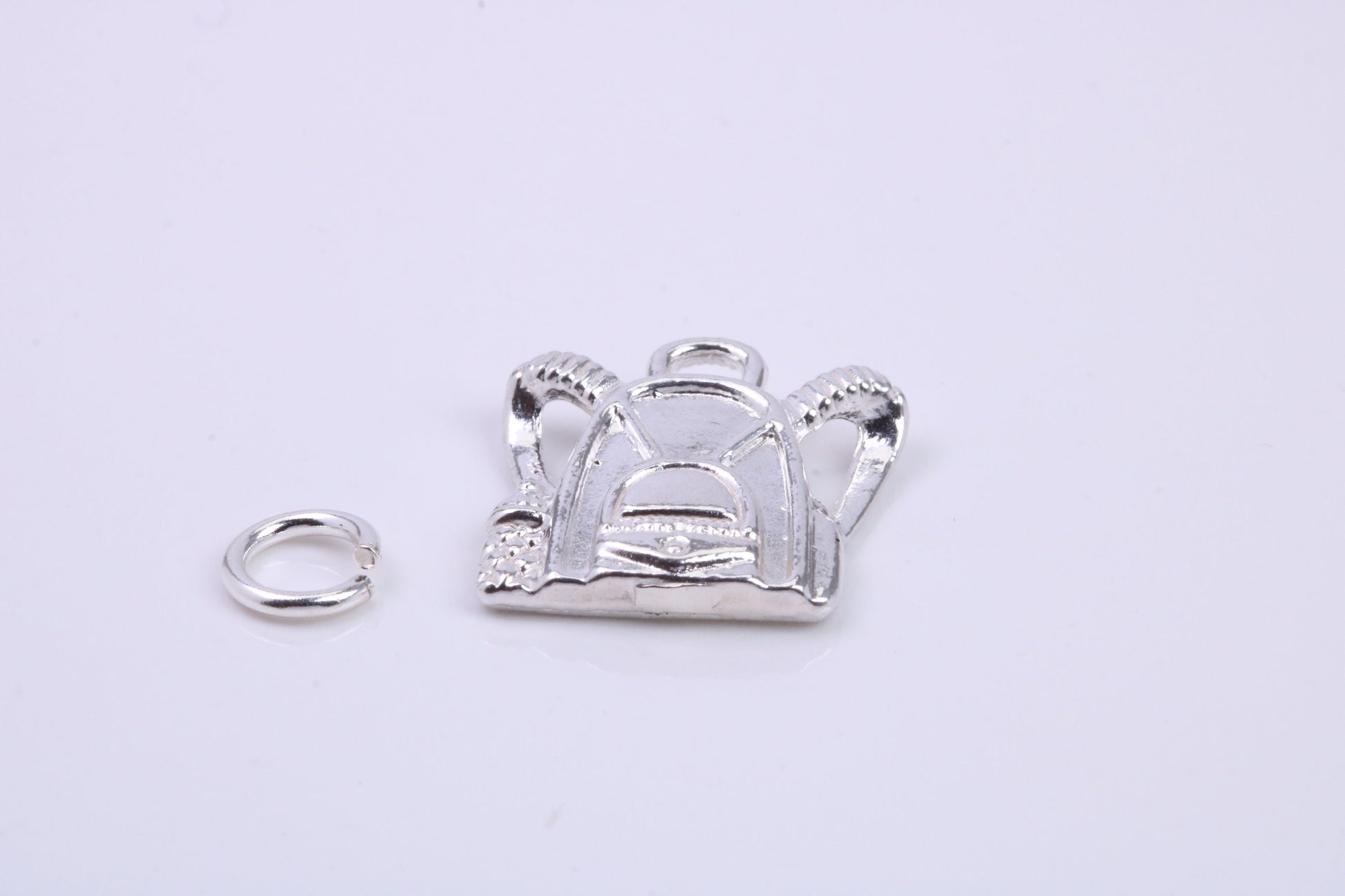 Back Pack Charm, Traditional Charm, Made from Solid 925 Grade Sterling Silver, Complete with Attachment Link