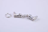 Pair of Wellington Boots Charm, Traditional Charm, Made from Solid 925 Grade Sterling Silver, Complete with Attachment Link