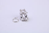 Pair of Wellington Boots Charm, Traditional Charm, Made from Solid 925 Grade Sterling Silver, Complete with Attachment Link