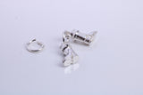 Pair of Wellington Boots Charm, Traditional Charm, Made from Solid 925 Grade Sterling Silver, Complete with Attachment Link