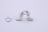 Pair of Wellington Boots Charm, Traditional Charm, Made from Solid 925 Grade Sterling Silver, Complete with Attachment Link