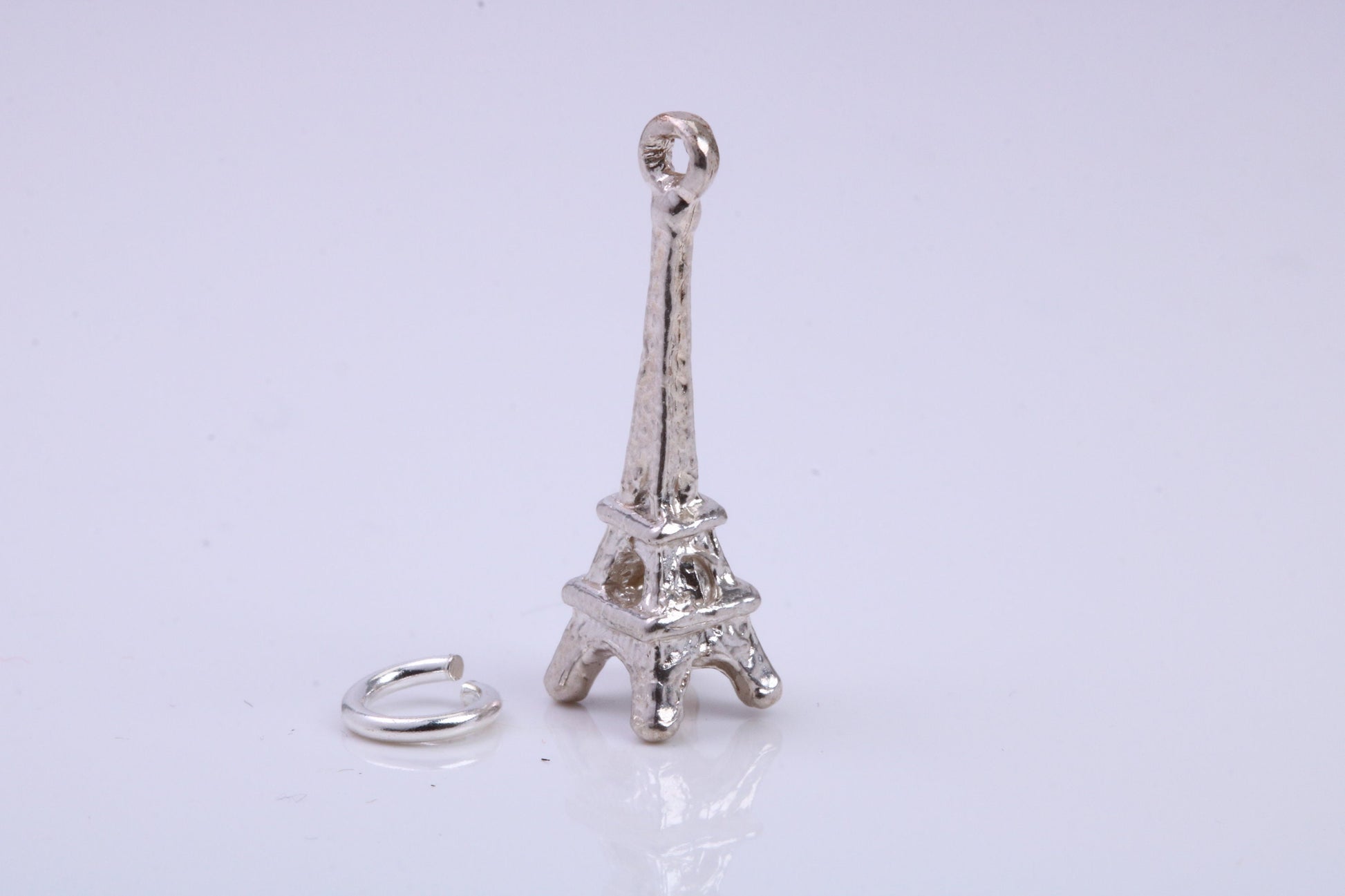 Eiffel Tower Charm, Traditional Charm, Made from Solid 925 Grade Sterling Silver, Complete with Attachment Link