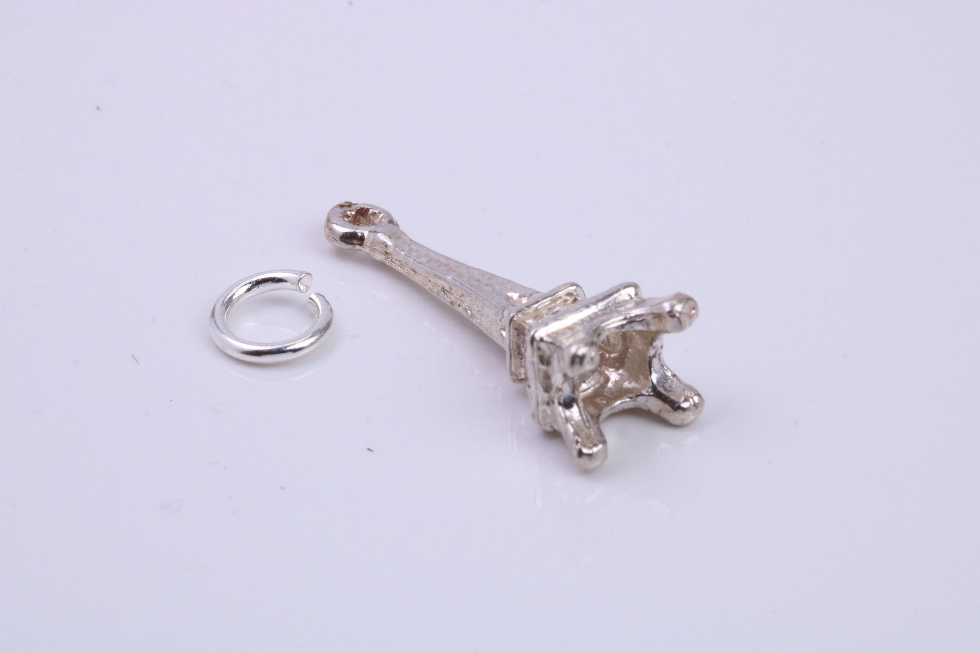 Eiffel Tower Charm, Traditional Charm, Made from Solid 925 Grade Sterling Silver, Complete with Attachment Link
