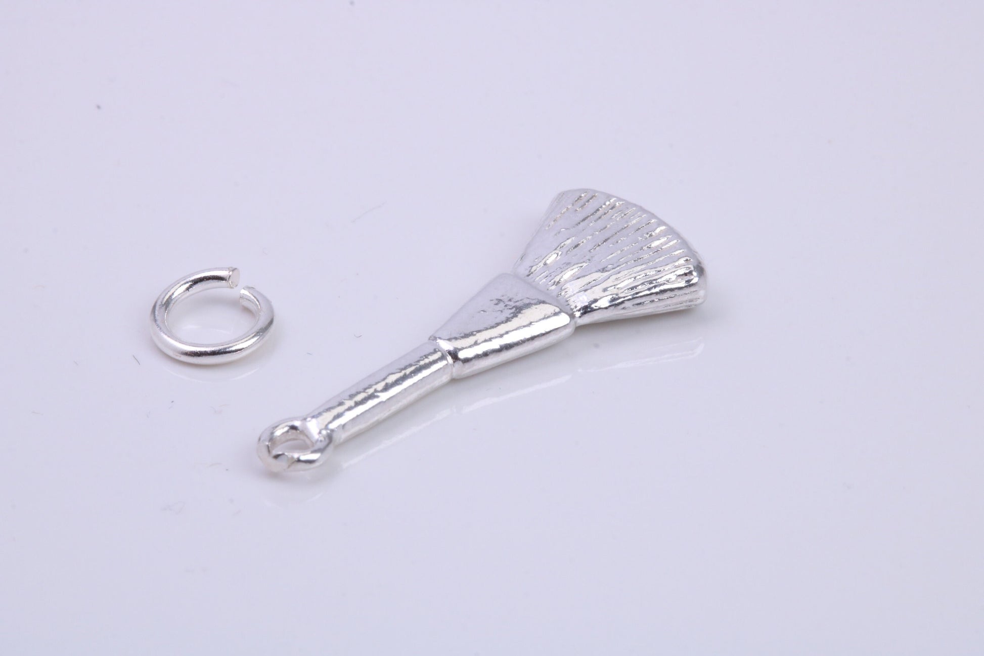 Make Up Brush Charm, Traditional Charm, Made from Solid 925 Grade Sterling Silver, Complete with Attachment Link