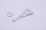 Make Up Brush Charm, Traditional Charm, Made from Solid 925 Grade Sterling Silver, Complete with Attachment Link
