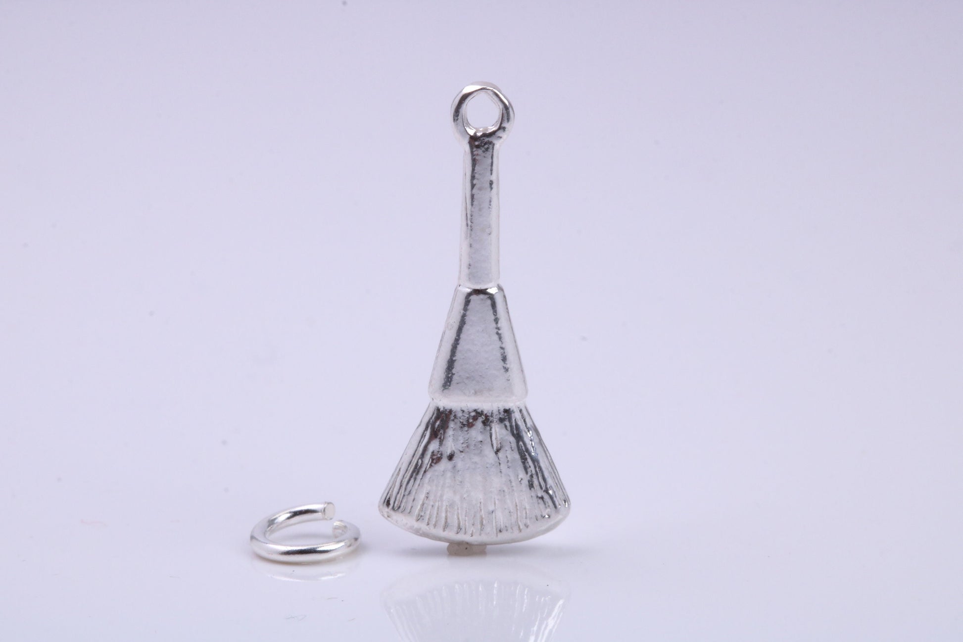 Make Up Brush Charm, Traditional Charm, Made from Solid 925 Grade Sterling Silver, Complete with Attachment Link