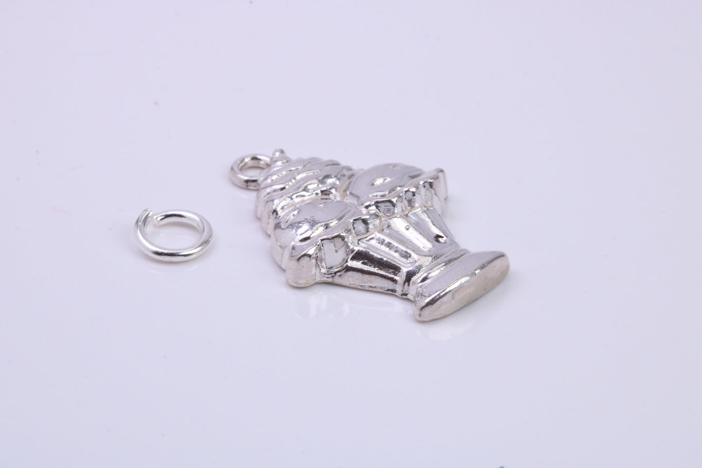 Sundae Charm, Traditional Charm, Made from Solid 925 Grade Sterling Silver, Complete with Attachment Link