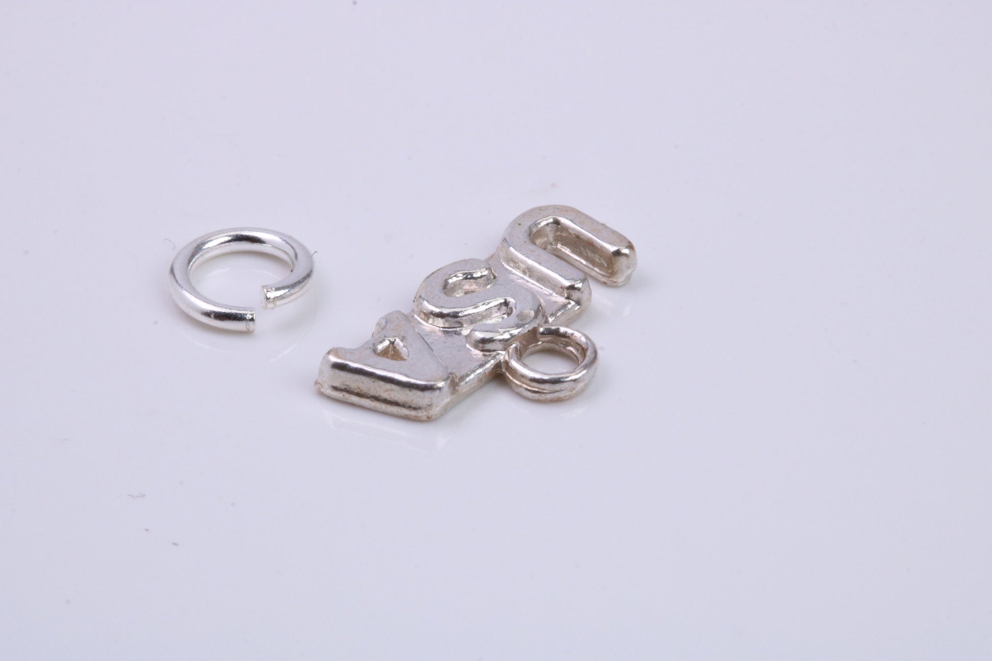 USA Charm, Traditional Charm, Made from Solid 925 Grade Sterling Silver, Complete with Attachment Link