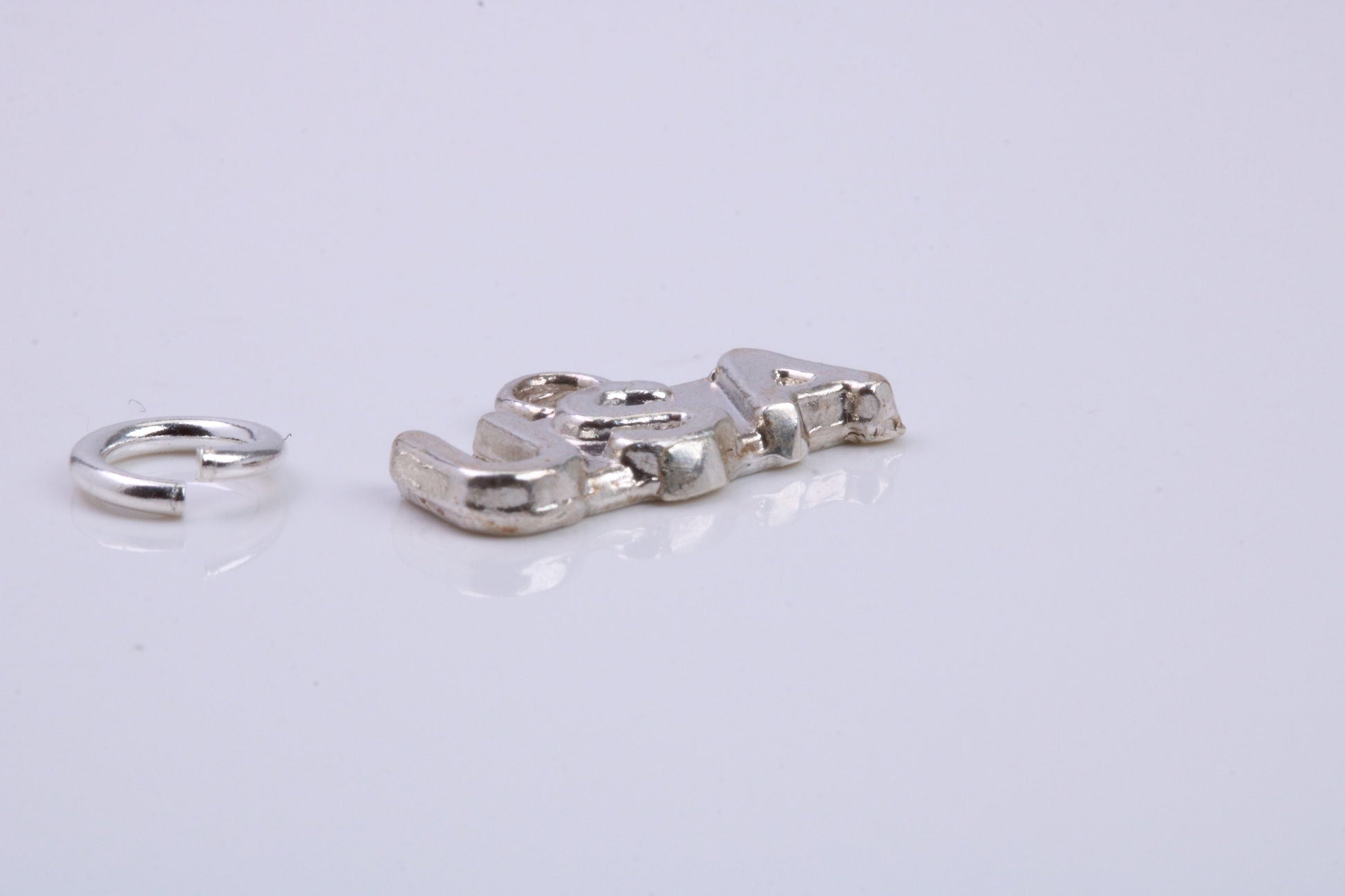 USA Charm, Traditional Charm, Made from Solid 925 Grade Sterling Silver, Complete with Attachment Link