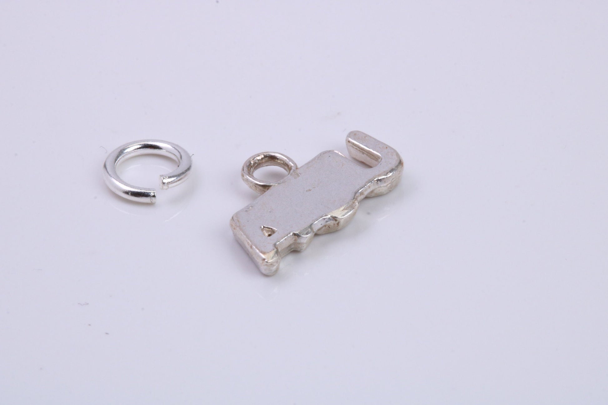USA Charm, Traditional Charm, Made from Solid 925 Grade Sterling Silver, Complete with Attachment Link