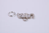 USA Charm, Traditional Charm, Made from Solid 925 Grade Sterling Silver, Complete with Attachment Link