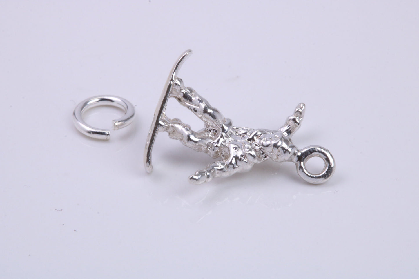 Surfer Charm, Traditional Charm, Made from Solid 925 Grade Sterling Silver, Complete with Attachment Link