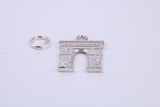 Arc De Triomphe Charm, Traditional Charm, Made from Solid 925 Grade Sterling Silver, Complete with Attachment Link