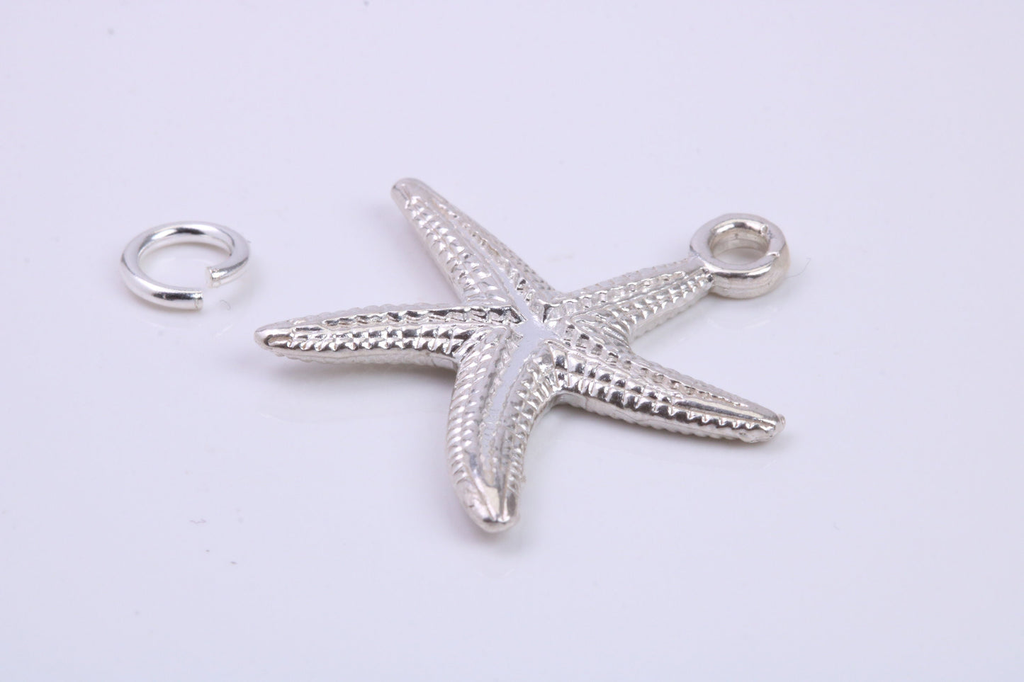 Star Fish Charm, Traditional Charm, Made from Solid 925 Grade Sterling Silver, Complete with Attachment Link