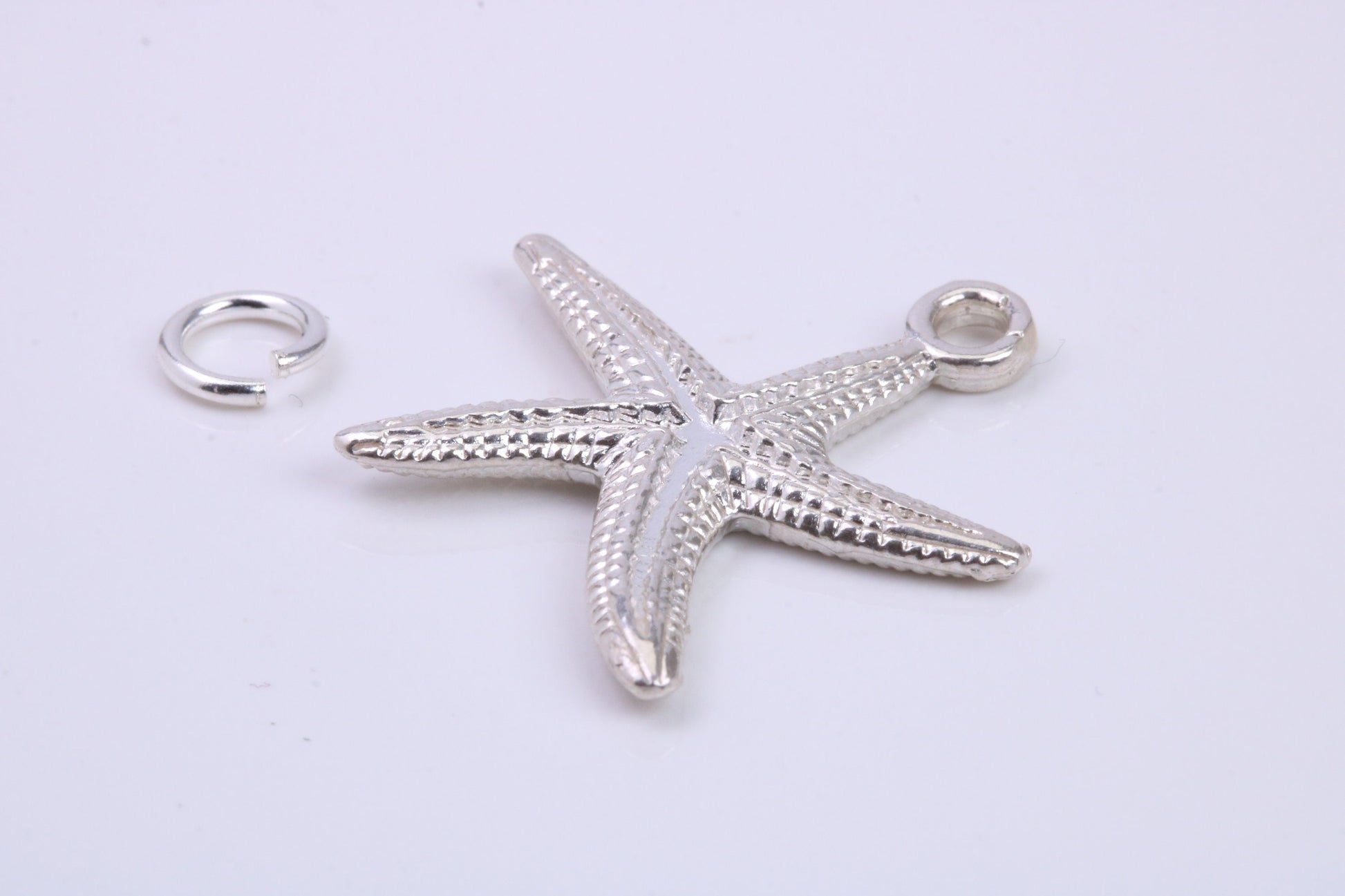 Star Fish Charm, Traditional Charm, Made from Solid 925 Grade Sterling Silver, Complete with Attachment Link