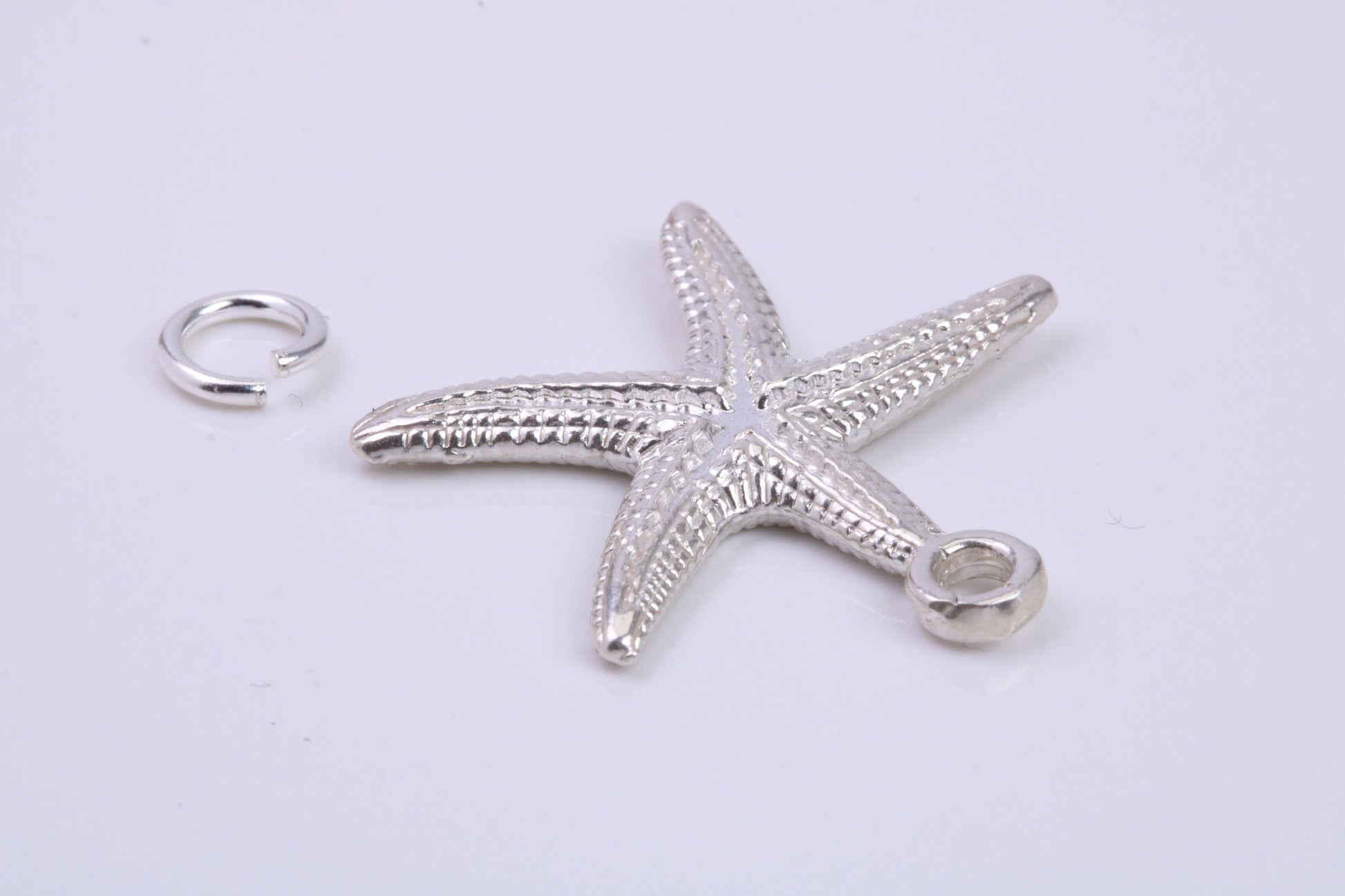 Star Fish Charm, Traditional Charm, Made from Solid 925 Grade Sterling Silver, Complete with Attachment Link