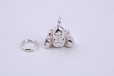 Buddha Charm, Traditional Charm, Made from Solid 925 Grade Sterling Silver, Complete with Attachment Link