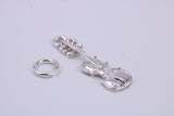 Violin Charm, Traditional Charm, Made from Solid 925 Grade Sterling Silver, Complete with Attachment Link