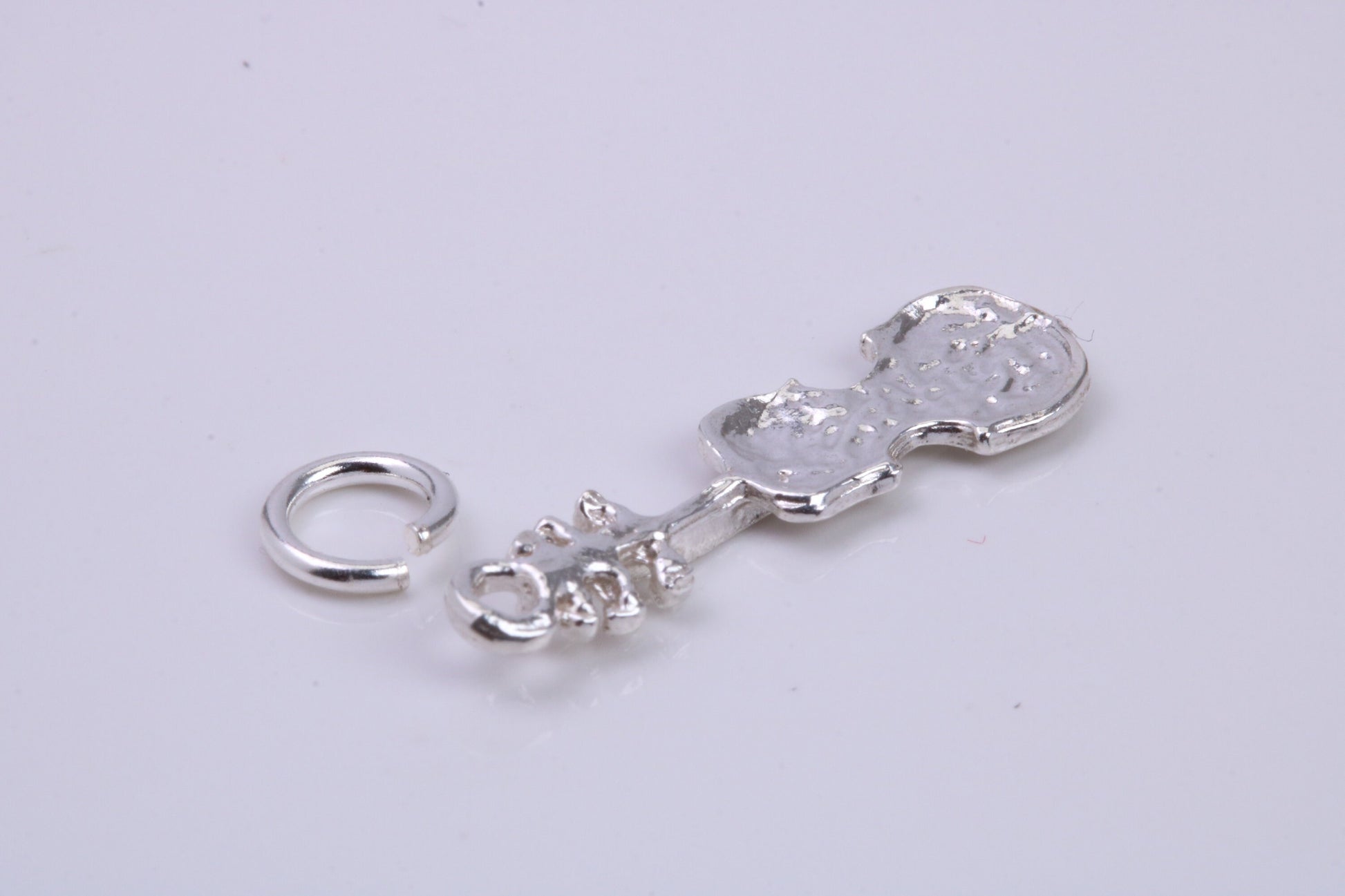 Violin Charm, Traditional Charm, Made from Solid 925 Grade Sterling Silver, Complete with Attachment Link