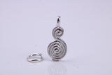 Spiral of Life Charm, Traditional Charm, Made from Solid 925 Grade Sterling Silver, Complete with Attachment Link