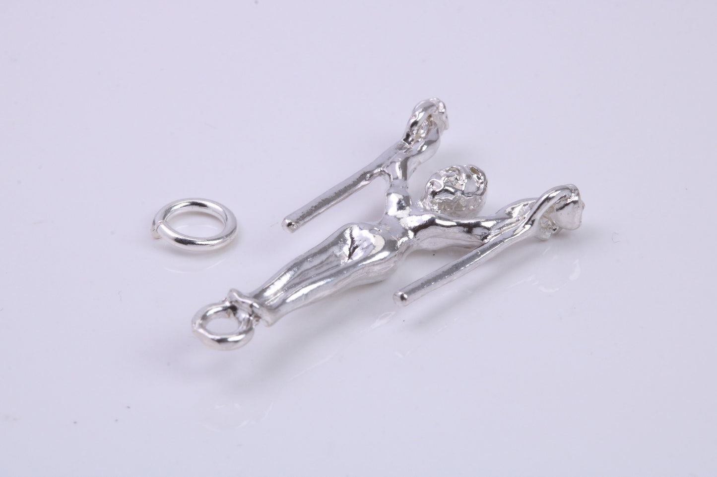 Gymnast Charm, Traditional Charm, Made from Solid 925 Grade Sterling Silver, Complete with Attachment Link