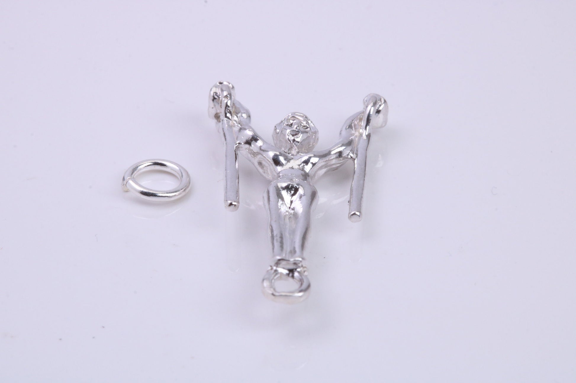 Gymnast Charm, Traditional Charm, Made from Solid 925 Grade Sterling Silver, Complete with Attachment Link