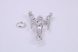 Gymnast Charm, Traditional Charm, Made from Solid 925 Grade Sterling Silver, Complete with Attachment Link