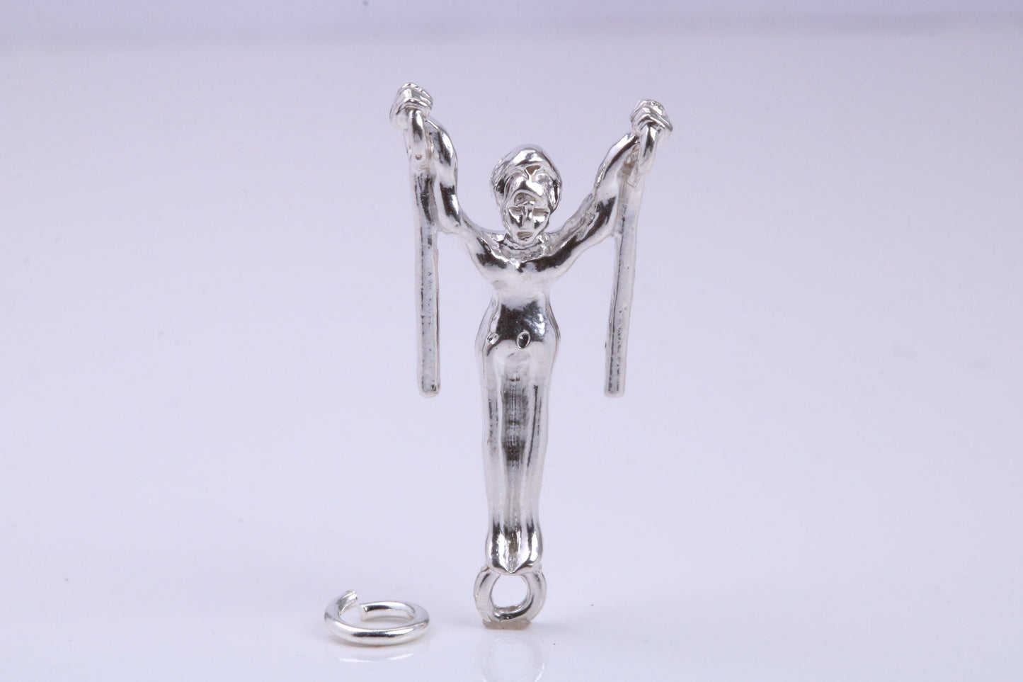 Gymnast Charm, Traditional Charm, Made from Solid 925 Grade Sterling Silver, Complete with Attachment Link