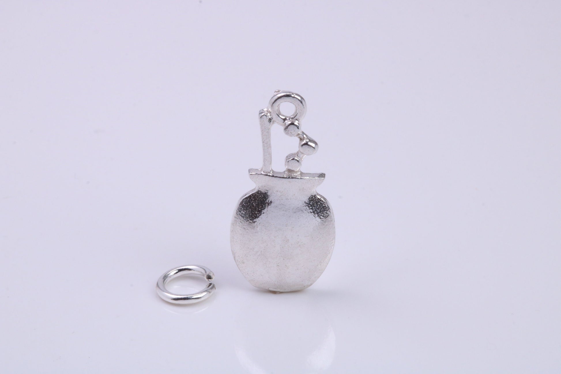 Cooking Pot Charm, Traditional Charm, Made from Solid 925 Grade Sterling Silver, Complete with Attachment Link