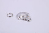 Sea Shell Charm, Traditional Charm, Made from Solid 925 Grade Sterling Silver, Complete with Attachment Link