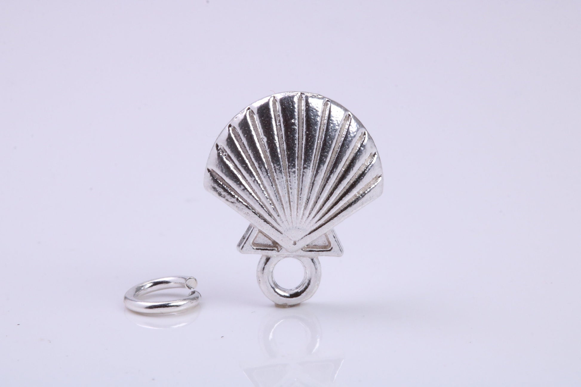 Sea Shell Charm, Traditional Charm, Made from Solid 925 Grade Sterling Silver, Complete with Attachment Link
