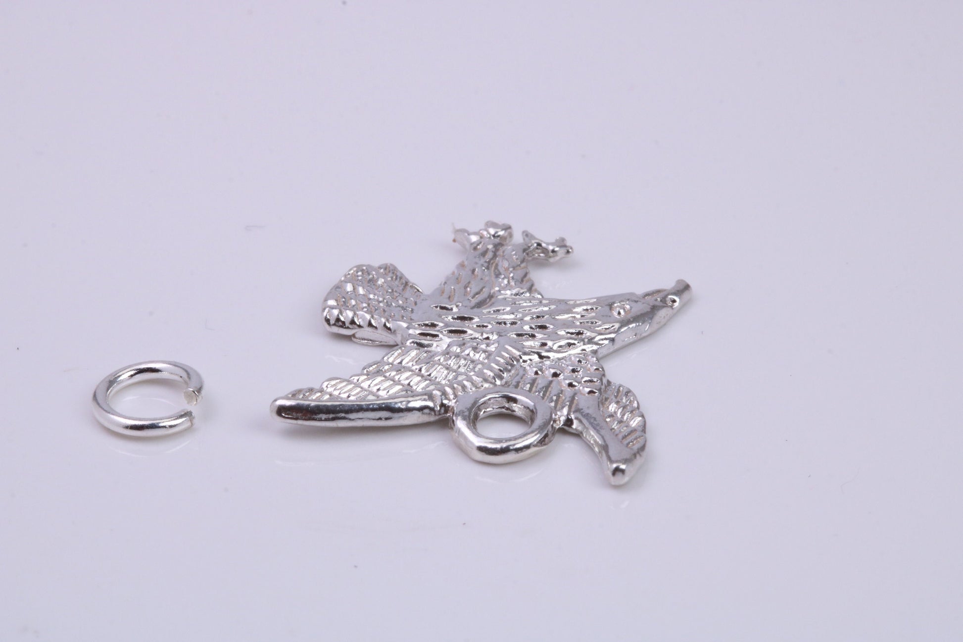 Eagle Charm, Traditional Charm, Made from Solid 925 Grade Sterling Silver, Complete with Attachment Link