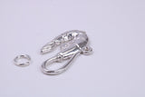 Shrimp Charm, Traditional Charm, Made from Solid 925 Grade Sterling Silver, Complete with Attachment Link