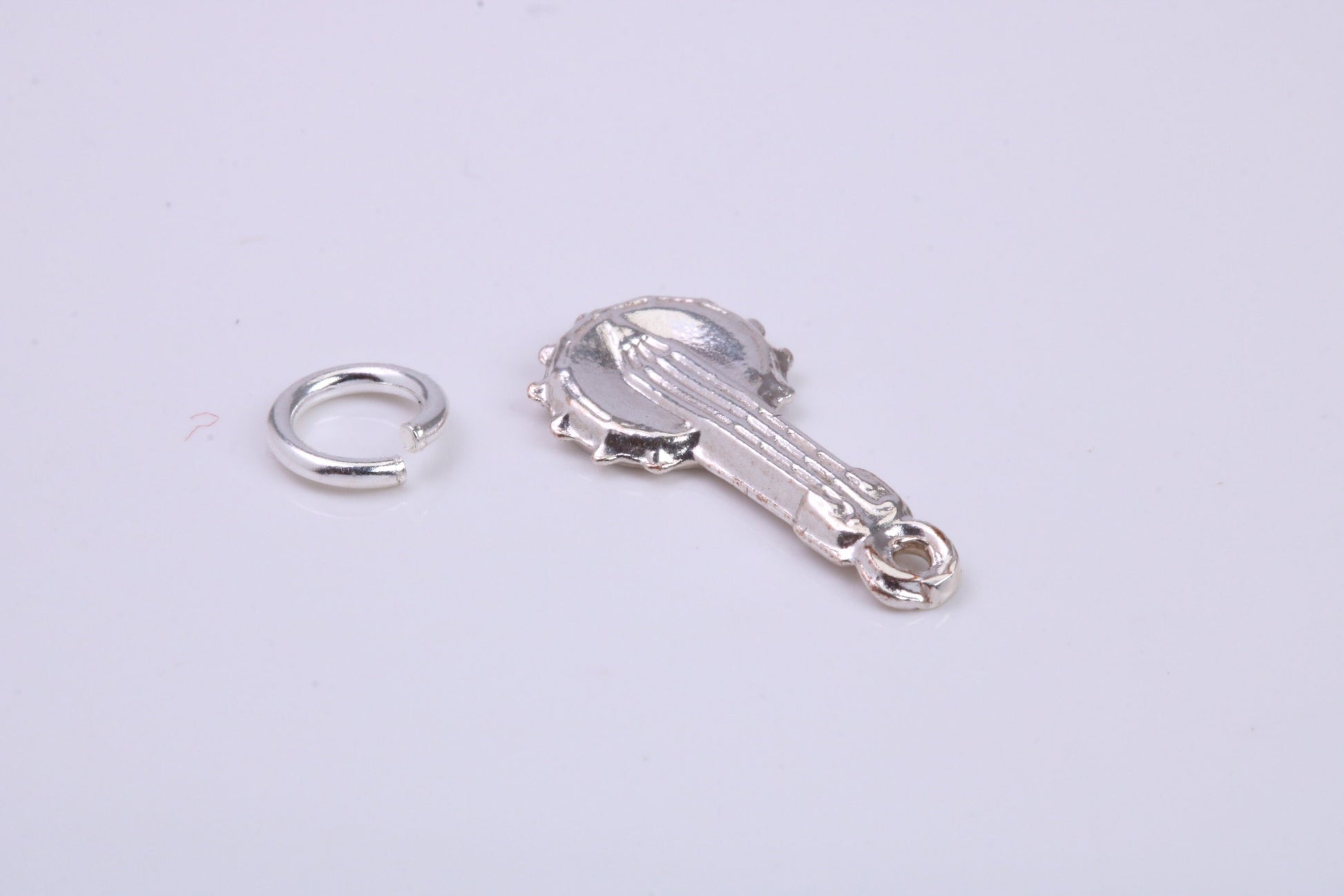 Banjo Charm, Traditional Charm, Made from Solid 925 Grade Sterling Silver, Complete with Attachment Link