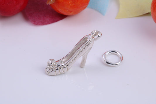 Stiletto Charm, Traditional Charm, Made from Solid 925 Grade Sterling Silver, Complete with Attachment Link