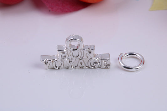 Bon Voyage Charm, Traditional Charm, Made from Solid 925 Grade Sterling Silver, Complete with Attachment Link
