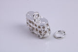 London Bus Charm, Traditional Charm, Made from Solid 925 Grade Sterling Silver, Complete with Attachment Link