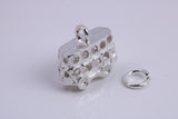 London Bus Charm, Traditional Charm, Made from Solid 925 Grade Sterling Silver, Complete with Attachment Link