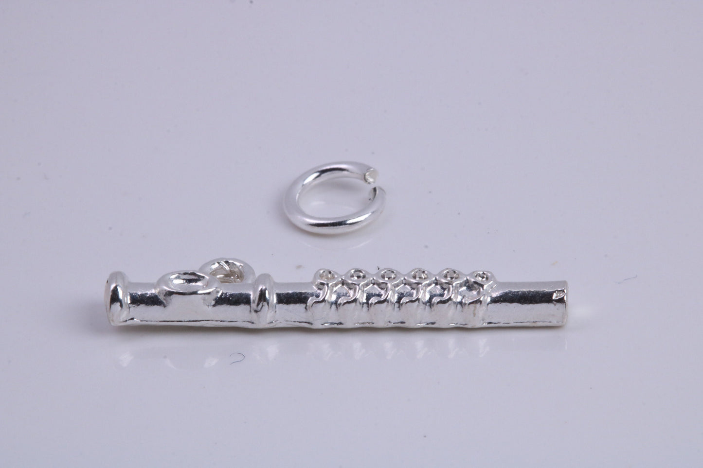Flute Charm, Traditional Charm, Made from Solid 925 Grade Sterling Silver, Complete with Attachment Link